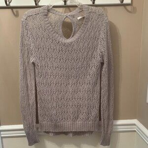 LC LAUREN CONRAD Woman's Open Knit Long Sleeve Sweater Size S in color Gray